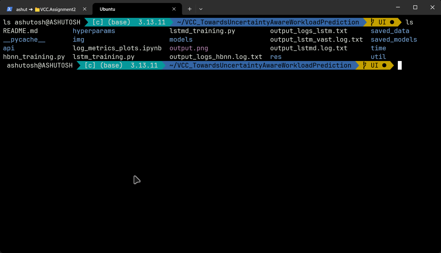 Oh My Posh prompt in Windows Terminal — Git branch and directory highlighted